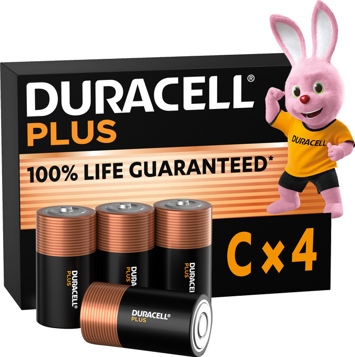 Duracell Plus C batteries 4 pieces Main Image