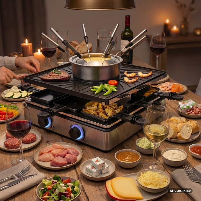 Princess Raclette and Fondue product in gebruik