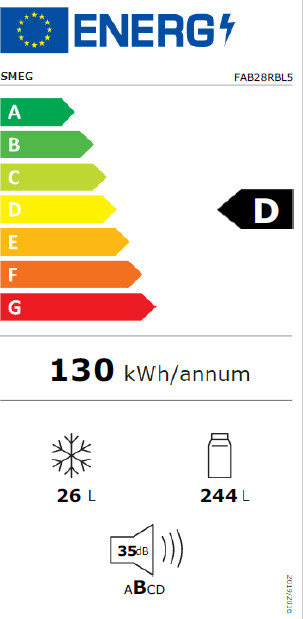 SMEG FAB28RBL5 energy label
