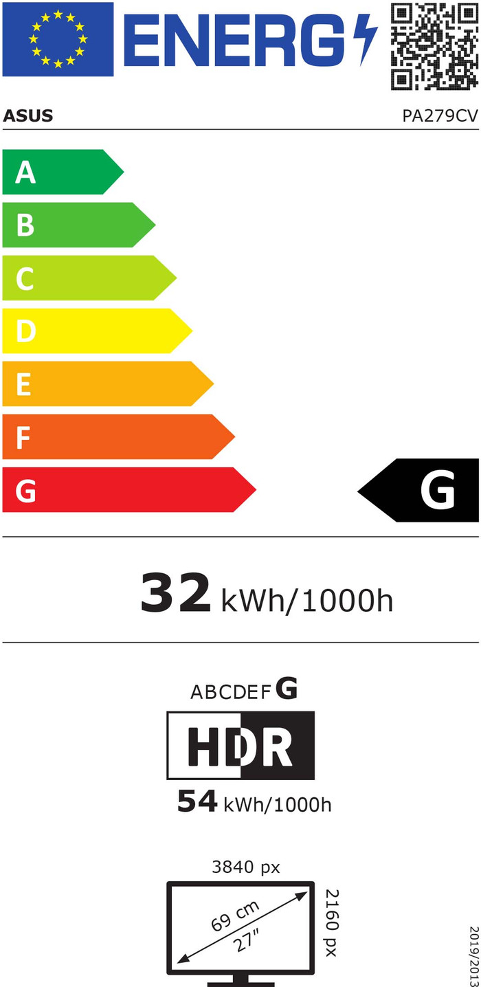 ASUS ProArt Display PA279CV energielabel