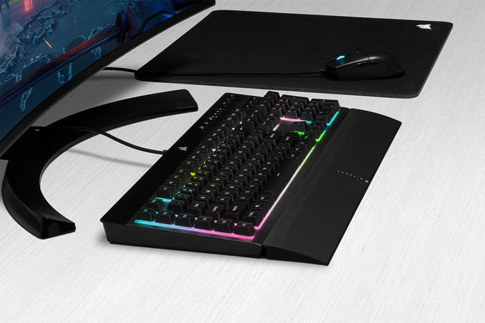 Corsair K55 RGB Pro XT Gaming Keyboard AZERTY product in use