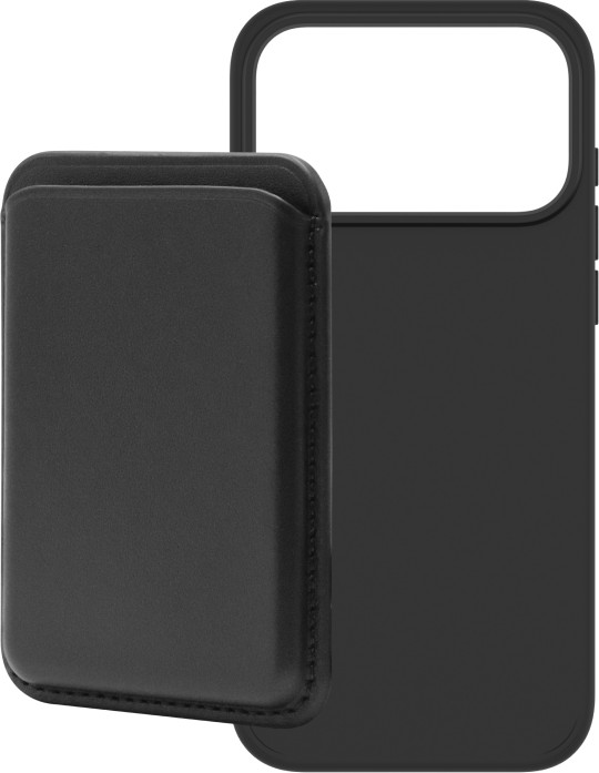 BlueBuilt MagSafe Hoesje iPhone 18 Pro Max Zwart + Kaarthouder Leer Zwart Main Image