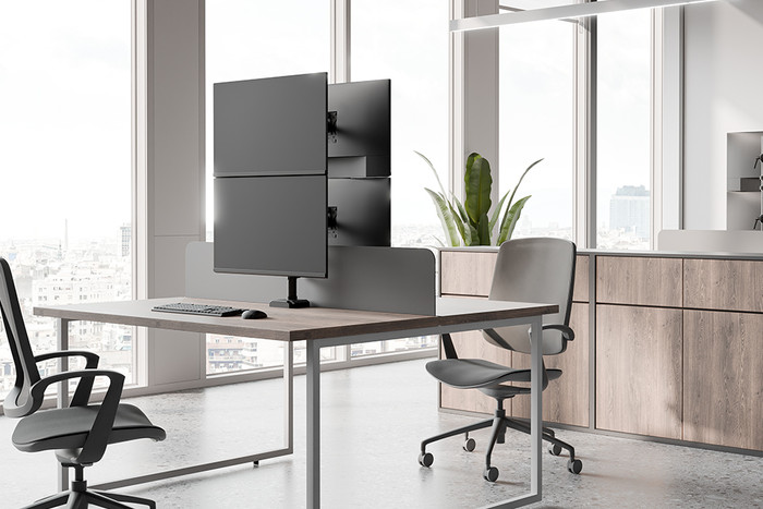 Neomounts NERO DS60-600BL2V Monitorarm Zwart visual leverancier