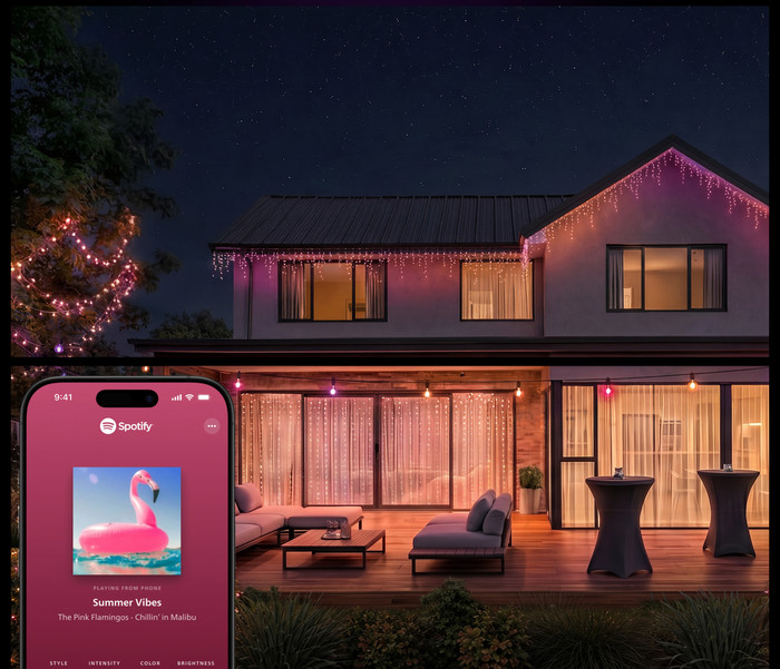 Philips Hue Festavia LED Lichtslinger 8,5 meter Duo Pack product in gebruik