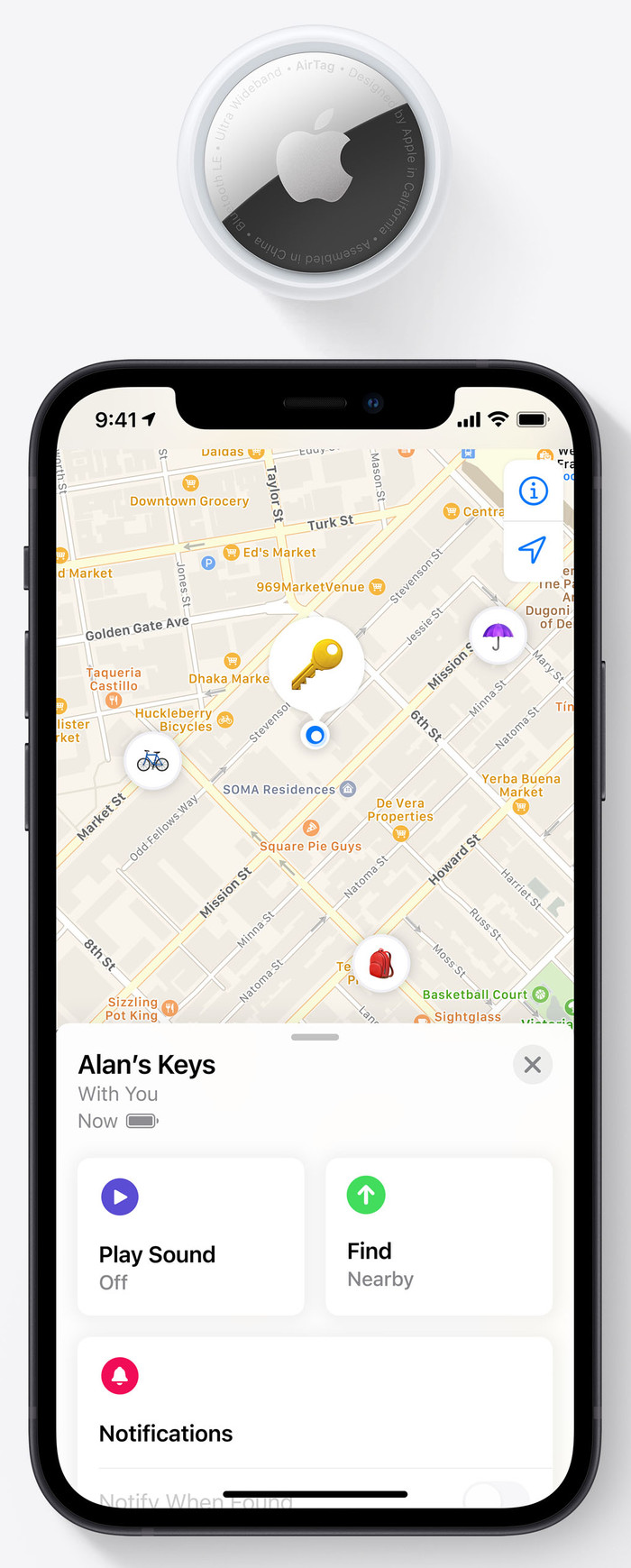 Apple AirTag 7-Pack product in use