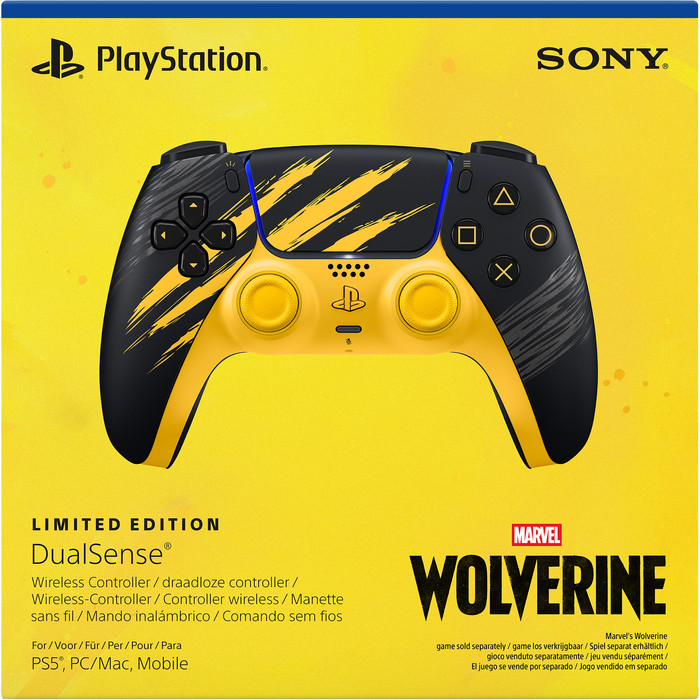 Sony PlayStation 5 Manette Sans Fil DualSense Wolverine Battle Yellow Limited Edition emballage