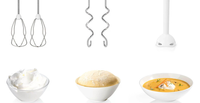 Bosch MFQ36440 ErgoMixx Hand Mixer product in use