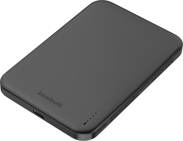 BlueBuilt Draadloze Powerbank met Qi2 en MagSafe 5.000 mAh met Snelladen 20 Watt Grijs voorkant