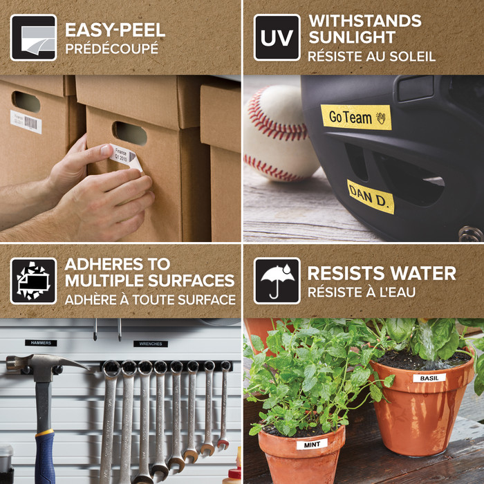 DYMO D1 12mm x 7m Black White Labels 3-pack null