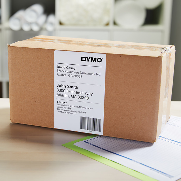DYMO LabelWriter Extra Large Labels 104x159mm 5-pack product in use
