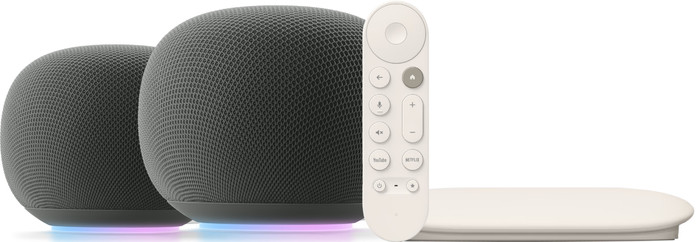Google Home Speaker Gray Duo Pack + Google TV Streamer 4K Main Image