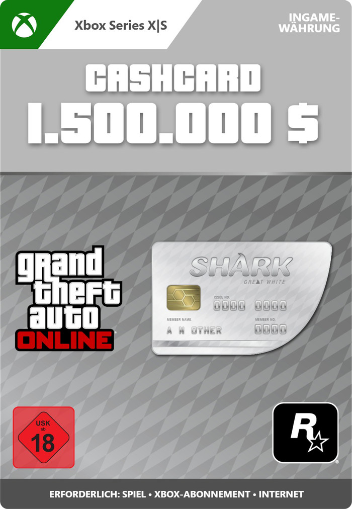 GTA Online: Great White Shark Cash Card Xbox Series X|S - Digitaal voorkant