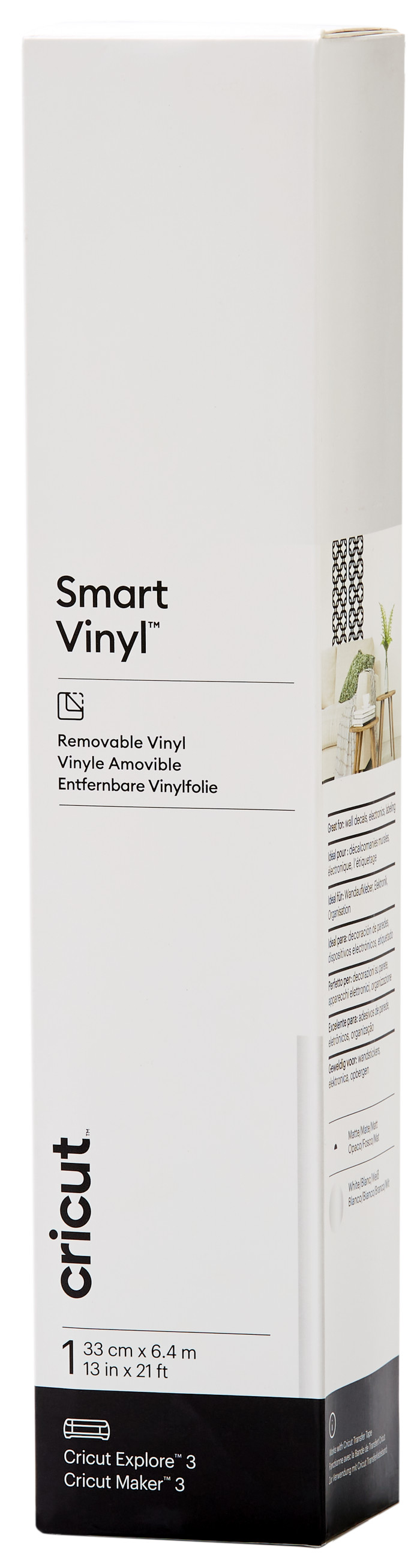 Cricut Smart Vinyl Amovible 33 x 640 Blanc Main Image