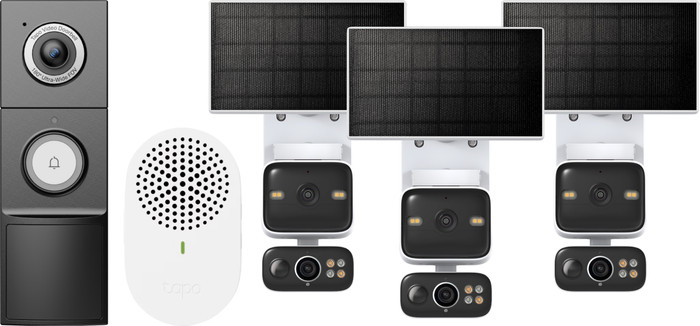 TP-Link Tapo C645D Solar Kit 3-Pack + D235 Smart Battery & Wired Doorbell Main Image
