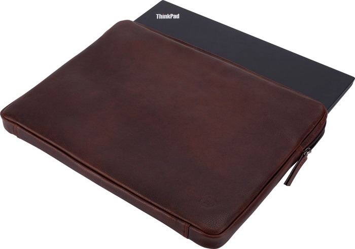 BlueBuilt 15 - 16 inches Laptop Sleeve Width 36 - 37cm Leather Brown product in use