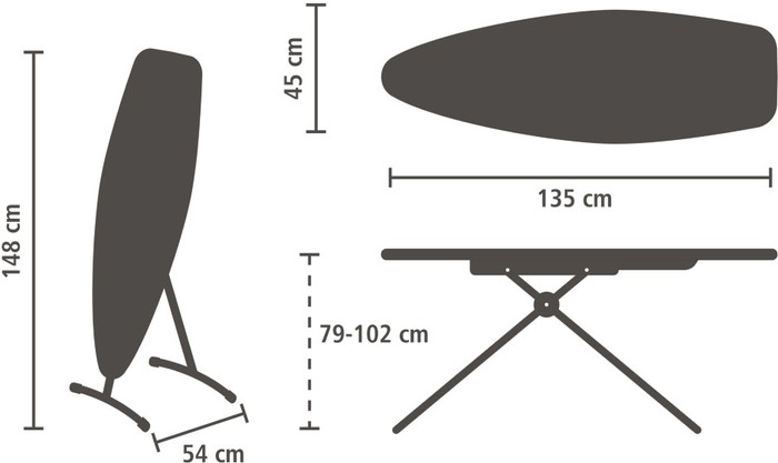 Brabantia Strijkplank en Stoombord D - 2 in 1- 135x45 cm - Denim Black visual leverancier