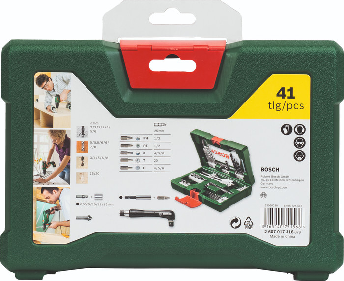 Bosch 41-delige Bit- en Borenset met Bithouder null