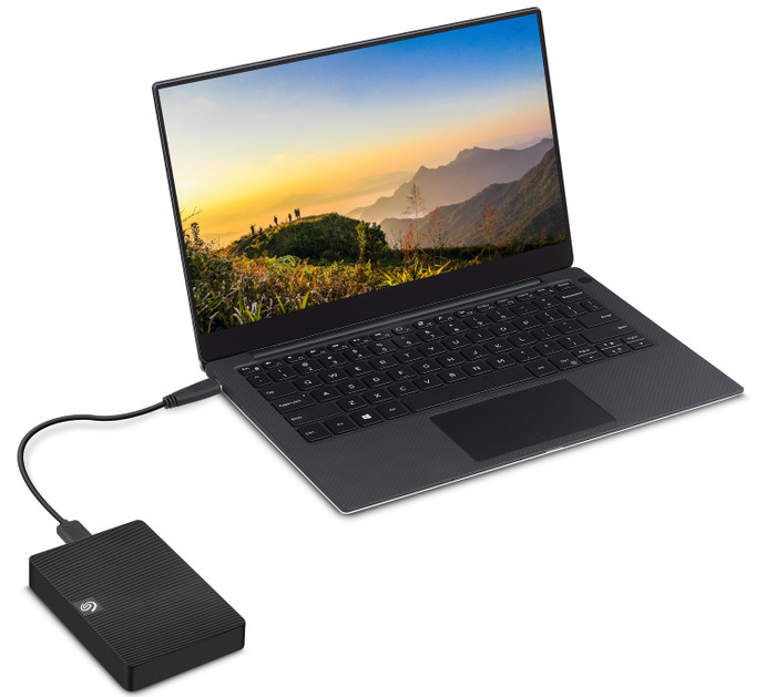 Seagate Expansion Portable 5TB + Samsung USB-C Flash Drive 1 product in gebruik