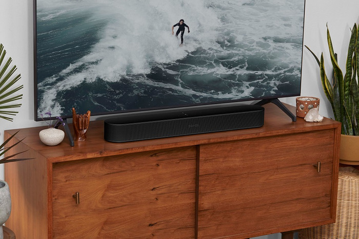 LG 55 inches QNED82 4K (2025) + Sonos Beam Gen2 Black product in use