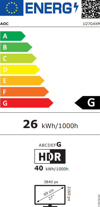 AOC AGON G4 U27G4XM energielabel