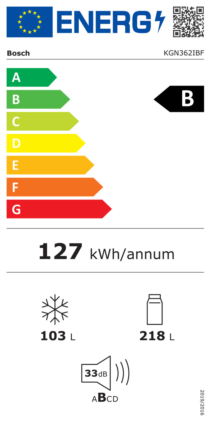 Bosch KGN362IBF energielabel