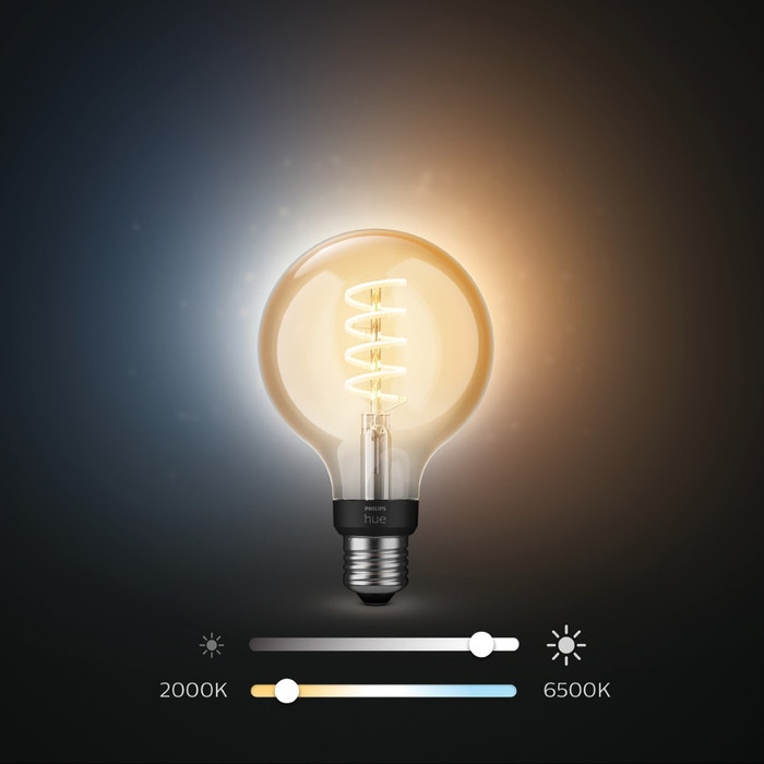 Philips Hue Filament White Ambiance Globe Lot de 4 + Bridge produit à l'usage