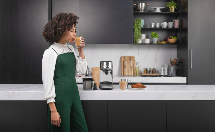 Sage The Bambino Stainless Steel product in use