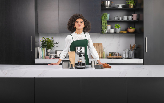 Sage The Bambino Stainless Steel product in use