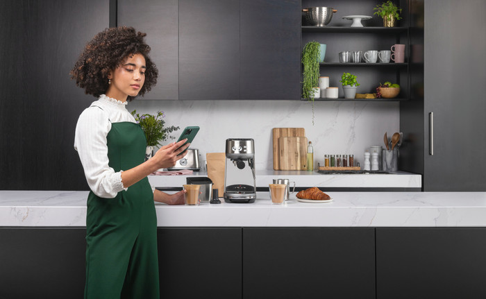 Sage The Bambino Stainless Steel product in use