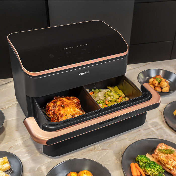 Cosori Dual Blaze Twinfry Ceramic 10L product in gebruik