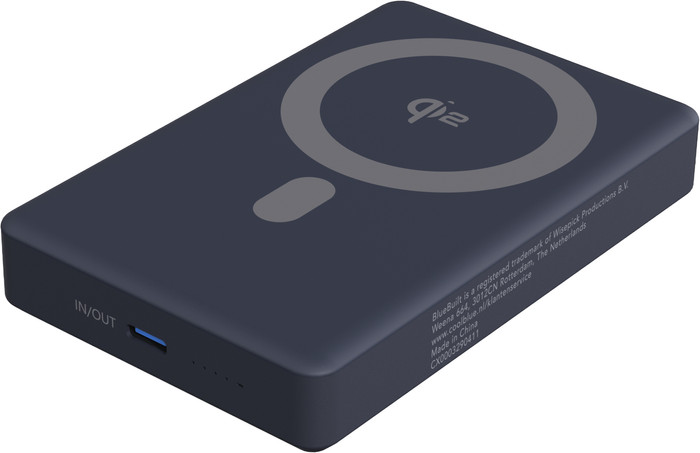 BlueBuilt Draadloze Powerbank met MagSafe en Qi2 10.000 mAh met Snelladen Grijs voorkant