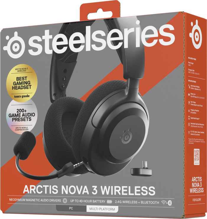 SteelSeries Arctis Nova 3 PC Draadloze Gaming Headset Zwart verpakking