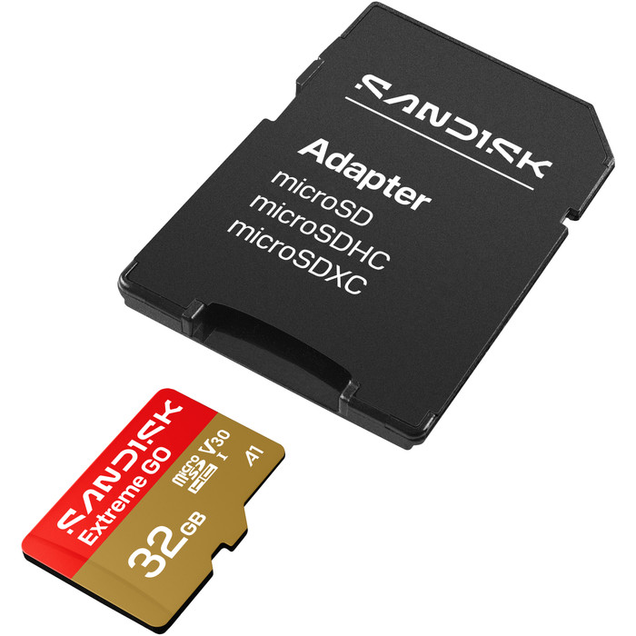 SANDISK Extreme GO microSDHC 32GB 100MB/s bovenkant