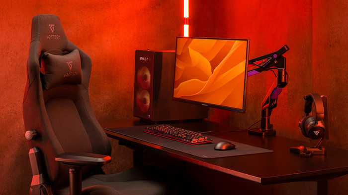 Vortech Pro Gamestoel Zwart + Vloermat product in gebruik
