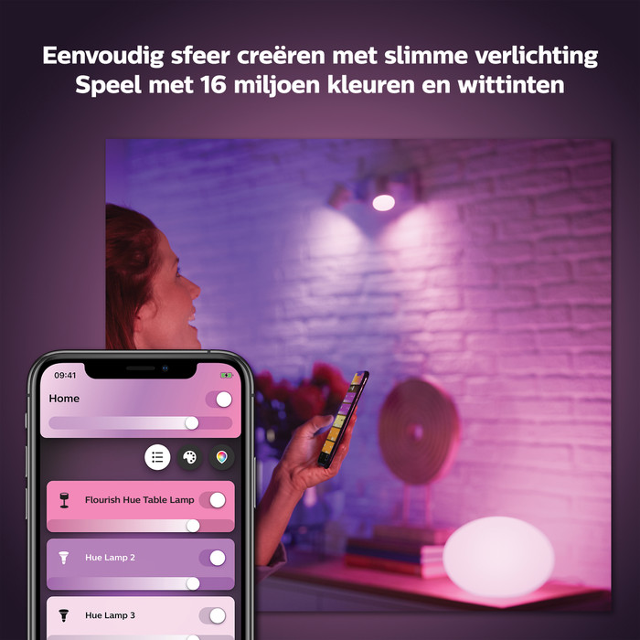 Philips Hue Flourish tafellamp White & Color Wit null