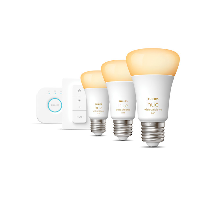 Philips Hue White Ambiance Starter Pack E27 met 3 lampen, dimmer + Bridge null