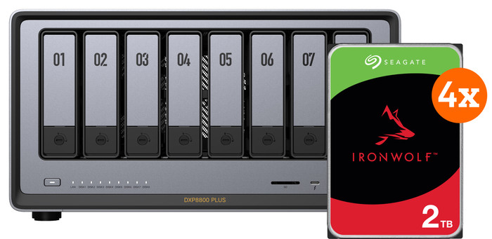 UGREEN NASync DXP8800 Plus + Seagate Ironwolf 2TB 4-Pack Main Image