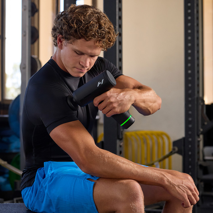 Hyperice Hypervolt 3 Pro product in gebruik