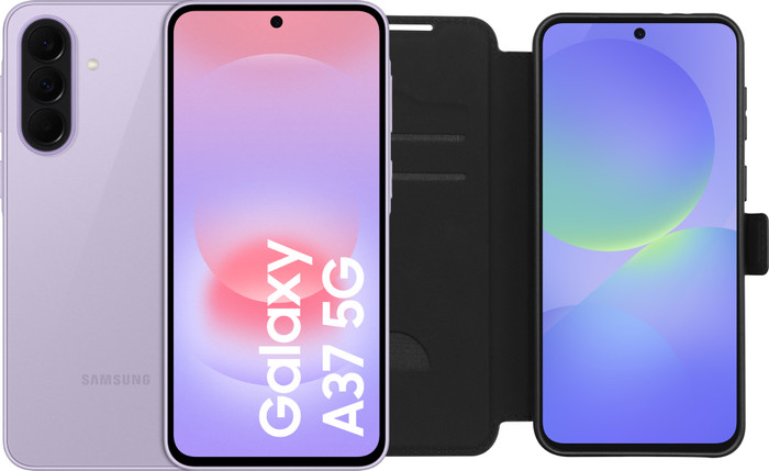 Samsung Galaxy A37 256GB Pink 5G + BlueBuilt Book Case Black Main Image