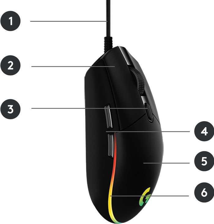 Logitech G203 Lightsync Gaming Mouse Black null