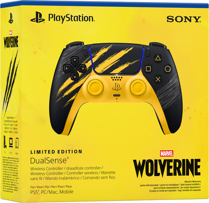 Sony PlayStation 5 Manette Sans Fil DualSense Wolverine Battle Yellow Limited Edition emballage