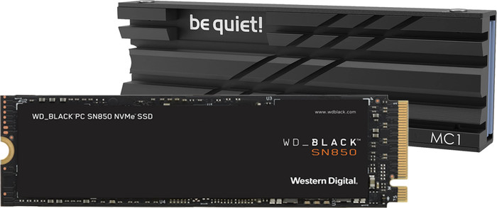 WD Black SN850 500GB NVMe SSD + Be quiet! MC1 M2 SSD Cooler Main Image