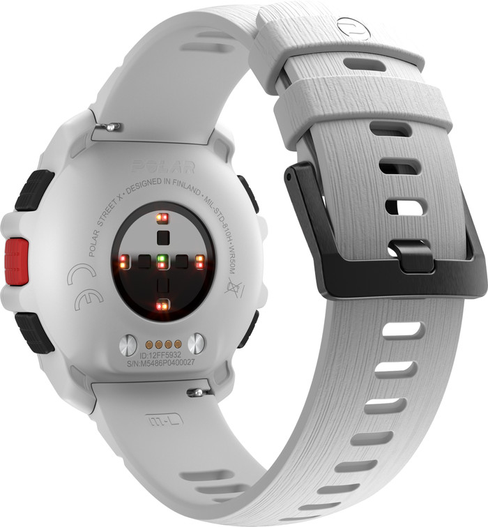 Polar Siliconen Bandje Wit 22mm S/L product in gebruik