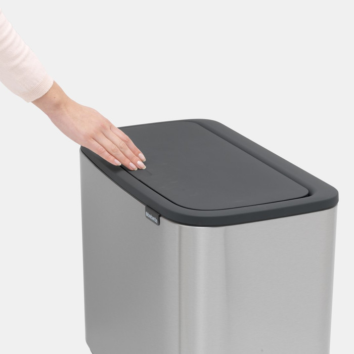 Brabantia Bo Touch Bin Poubelle 3 x 11 Litres Matt Steel Anti-Traces de Doigts détail