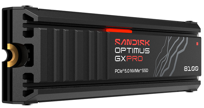 SANDISK Optimus GX PRO 8100 4TB Heatsink PCIe 5.0 NVMe SSD voorkant