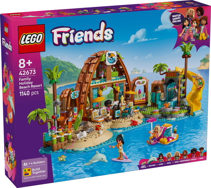 LEGO Friends Family Vacation Beach Resort 42673 packaging