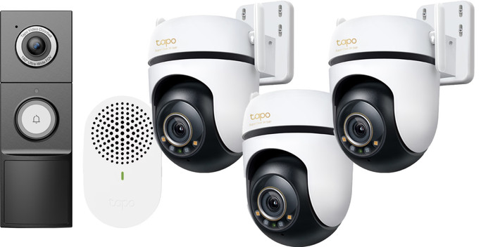 TP-Link Tapo C530WS 3-Pack + D235 Smart Battery & Wired Doorbell Main Image