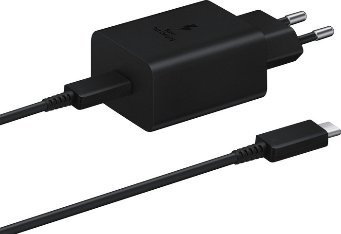 Samsung Super Fast Charging Chargeur 45 W + Câble USB-C 1,8 m Matière Synthétique Noir Main Image