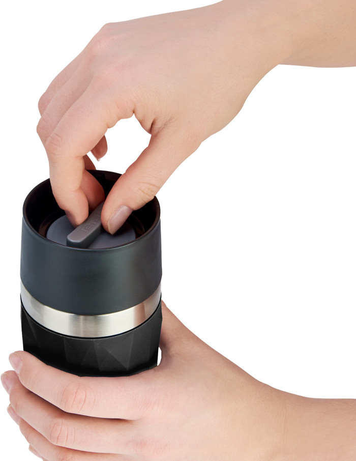 Tefal Travel Mug Compact 0.3L Black product in use