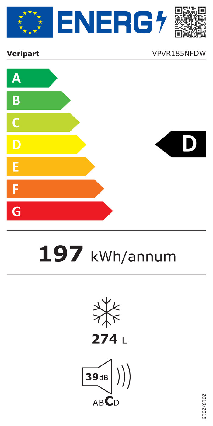 Veripart VPVR185NFDW energielabel